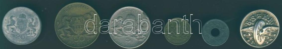 5db "BSZKRT" bárca, jobbakkal, mint 5Ft,20Ft,50Ft + 1db gomb T:2,3