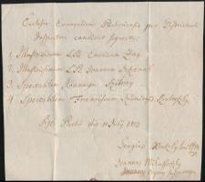 cca 1780 Torkos Mihály (? - 1801) evangélikus püspök, Modori lelkészhez írott 3 db hivatalos levél a...