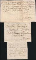 cca 1780 Torkos Mihály (? - 1801) evangélikus püspök, Modori lelkészhez írott 3 db hivatalos levél a...
