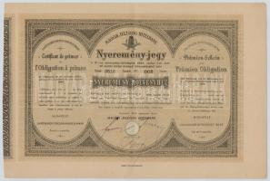 Budapest 1919. "Magyar Jelzálog Hitelbank" nyeremény-jegye szárazpecséttel és bélyegzéssel...