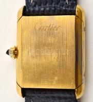 Cartier óra replika, köves felhúzószerkezettel, új bőr szíjjal. működő állapotban