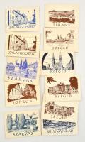 cca 1960 11 db kisalakú magyar városképes leporelló füzet: Sopron, Szarvas, Zalaegerszeg,Tihany, Szilvásvárad, Szeged, 7,5x10,5 cm