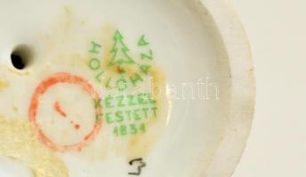 Hollóházi zenélő kisfiúk ( 3 db), kézzel festett, jelzett, hibátlan m: 14 cm ( 3×)