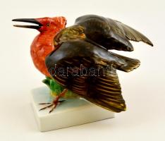 Herendi paradicsommadár, kézzel festett, jelzett, hibátlan, 11,5x18 cm