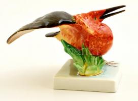 Herendi paradicsommadár, kézzel festett, jelzett, hibátlan, 11,5x18 cm