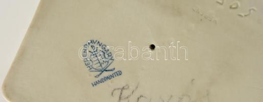 Herendi paradicsommadár, kézzel festett, jelzett, hibátlan, 11,5x18 cm