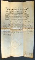 1810 Rudnay Sándor hercegprímás aláírása saját nyomott levélpapírján