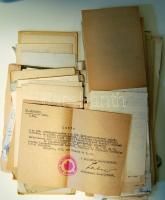cca 1920-1960 körülbelül 100 db Egri vonatkozású irat számla, okmány, közte sok okmánybélyeges