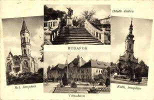 Budapest XXII. Budafok, Városháza, Református templom, Római katolikus templom, Hősök szobra