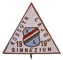 1919. Kossuth Lajos Gimnázium zománcozott fém jelvény (19mm) T:2 tű elferdült