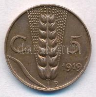 Olaszország 1919R 5c Cu "III. Viktor Emánuel" T:1-,2
Italy 1919R 5 Centesimi Cu "Vit...