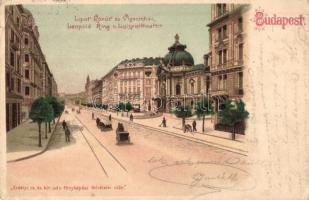 1904 Budapest XIII. Lipót körút, Vígszínház. Erdélyi cs. és kir. udv. fényképész felvételei után, litho (EK)