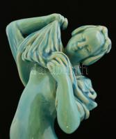 Zsolnay vetkőző nő, alapmázas, jelzett, apró kopásokkal, m: 26,5 cm