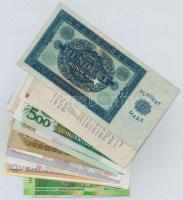 28db-os vegyes bankjegy tétel, közte Ausztria, Gambia, Dél-Afrika, Tanzánia, Peru, Franciaország, Cs...