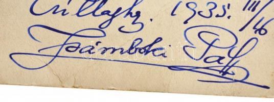 Zsámboky Pál (1893-1952), IV. Károly magyar király udvari papja, Habsburg Ottó nevelőjének aláírása ...