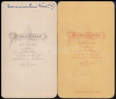 1869 Divald Károly eperjesi műtermében készült 2 db vizitkártya méretű fénykép, egyik feliratozva, 1...