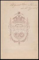 cca 1869 Stégmüller Mária (női gazdasági iskola igazgatónője) portréja kabinetfotó méretben,  Borsos...