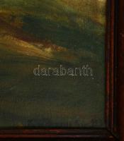 Rudnay jelzéssel: Dombos táj. Olaj, falemez, keretben, 36×46 cm