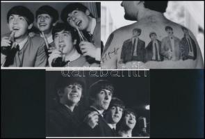 cca 1967 Beatles együttes, 3 db mai nagyítás Fekete György (1904-1990) budapesti fényképész gyűjtéséből, 10x15 cm