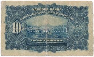 Szerb-Horvát-Szlovén Királyság 1920. 10D T:III-,IV szakadás
Kingdom of Serbs, Croats and Slovenian ...