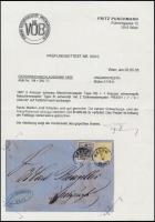 1kr yellow MP III + 2kr black MP IIIb on cover "PESTH / Abends" Certificate: Puschmann 1kr...