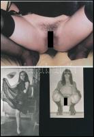 cca 1983 Vegyes merítés a régi, szolidan erotikus felvételek közül, 7 db vintage negatív + 8 db vint...