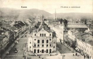 Kassa, Kosice; színház, Fő utca / main street with theatre