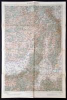 1914 Brassó és környékének, és Gyulafehérvár és környékének térképe, 1: 200.000, K.u.K. Militärgeographisches Institut, 62x43 cmx2