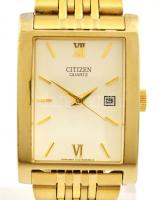 Citizen quartz karóra naptár funkcióval. Szögletes tokkal, működő, szép állapotban, fém szíjjal