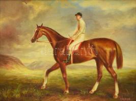 Walker jelzéssel: Zsóké a lovon. Olaj, vászon, keretben, 31×41 cm