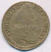 Franciaország 1690. Ecu érme fém replikája, kellékpénznek használhatták filmhez. T:2 France 1690. Ecu coin metal replica, maybe used as a prop coin for a movie. C:XF