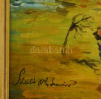 Szabó jelzéssel: Látomás. Olaj, farost, keretben, 65×65 cm