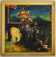 Szabó jelzéssel: Látomás. Olaj, farost, keretben, 65×65 cm