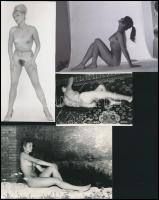 cca 1979 Akt fotózások, szolidan erotikus felvételek, 8 db vintage fotó és/vagy mai nagyítás + 8 db ...