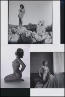 cca 1980-as évekből, válogatás különféle portfóliókból, szolidan erotikus felvételek, 8 db vintage f...