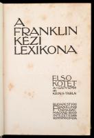 A Franklin Kézi Lexikona I-III. kötet. Bp., 1911-12. Franklin Társulat. Kiadói szecessziós, aranyozo...