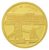 1995. Londoni ECU / Britannia jelzett Au emlékérem (3, 09g/0.585/20mm) T:PP 1995. ECU of London / Britannia Au commemorative medallion, hallmarked (3,09g/0.585/20mm) C:PP