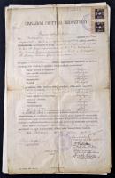 cca 1875-1925 Vegyes papírrégiség tétel, különféle okmánybélyeges iratok, összesen 23 db