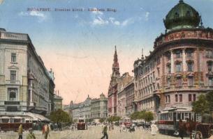 Budapest VIII. Kerepesi út és Erzsébet körút (Blaha Lujza tér), villamosok, fogorvosi rendelő (EK)