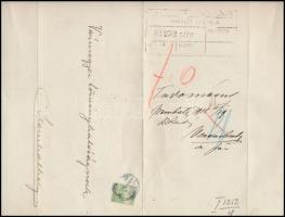 1917 Daday Vilmos (1856-1917) Háromszék vármegyei tiszti főorvos halotti értesítője, Szombathelyre a...