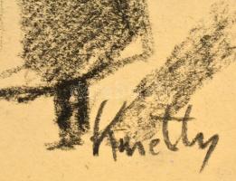 Kmetty jelzéssel: Beszélgetők. Szén, papír, 30×21 cm