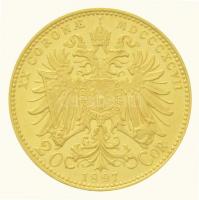 Ausztria 1897. 20K Au "Ferenc József" (6,8g/0.900) T:1-,2  ph.
/ Austria 1897. 20 Corona ...