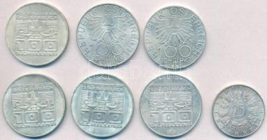 Ausztria 1956-1979. 25Sch Ag (1x) + 100Sch Ag (6xklf) T:1-,2
Austria 1956-1979. 25 Schilling Ag (1x...
