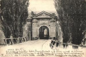 1904 Arad, Várkapu / castle gate (kopott sarkak / worn corners)