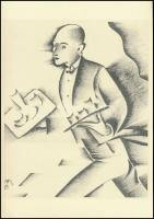 Molnár C. Pál (1894-1981): Pincér. Kis szériás ofszet, 28,5×17,5 cm
