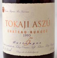 Chateau Kurucz - Oremus 1993-as Tokaji aszú 5 puttonyos. Bontatalna palack desszertbor 0,5l / 1993 T...