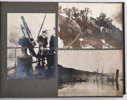 cca 1910-1940 Képek a M. Kir. Folyamőrség és az Osztrák-Magyar haditengerészet életéből. Zsírnórfűzö...