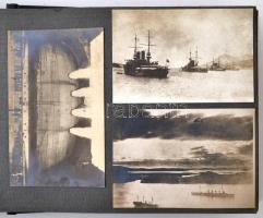 cca 1910-1940 Képek a M. Kir. Folyamőrség és az Osztrák-Magyar haditengerészet életéből. Zsírnórfűzö...