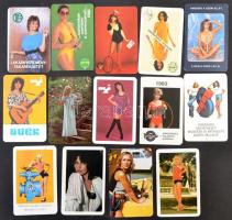 1985-1987 14 db hölgyeket ábrázoló kártyanaptár