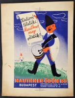 cca 1930 Közhírré tétetik. Mauthner Ödön Rt reklám plakát terve 23x30 cm,
